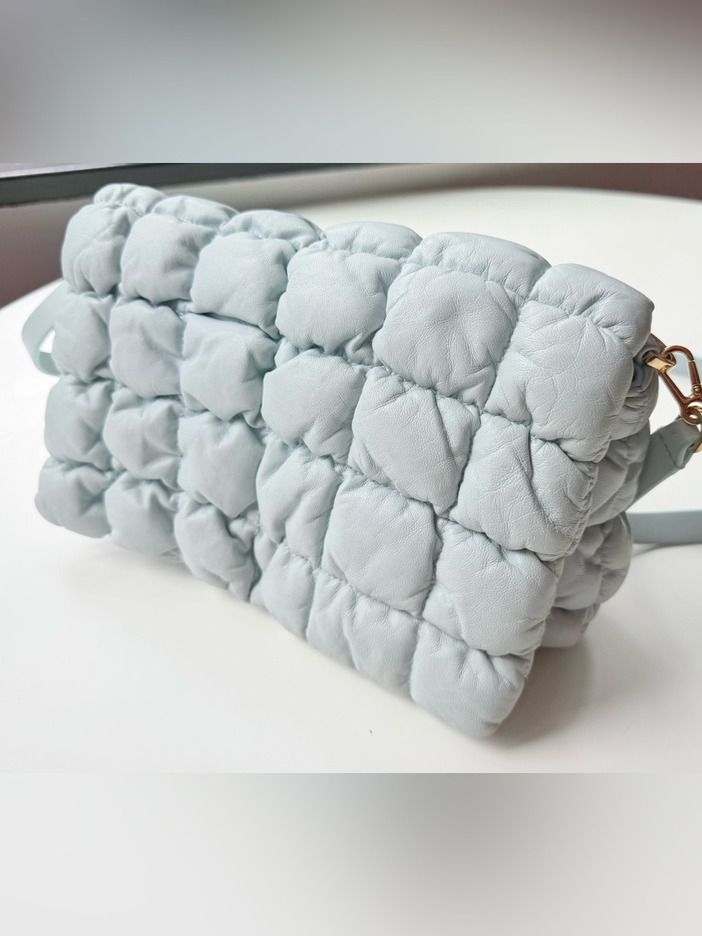 COS Puffy Quilted Leather Flap Bag Y2K Soft Slouchy Crossbody Bag